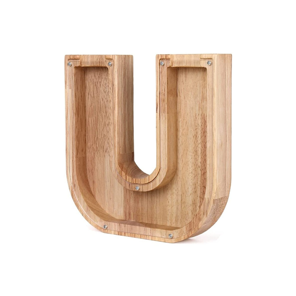 Buchstaben Sparschwein | Holz Nachhaltig Stilvoll Persönlich Geschenk Sichtbar-U-Luzern Mode