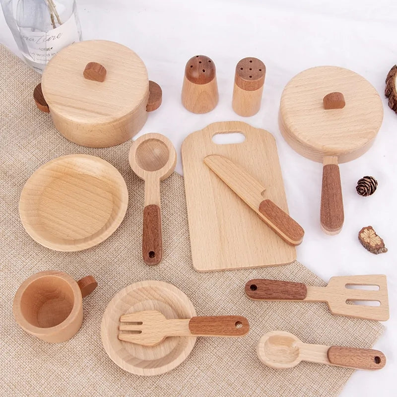 Küchen-Spielzeugset | Kreativ | Fantasie | Holz | Nachhaltig | Sicher-Luzern Mode