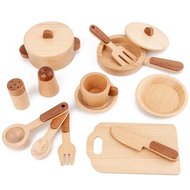 Küchen-Spielzeugset | Kreativ | Fantasie | Holz | Nachhaltig | Sicher-Küchenartikel-Luzern Mode
