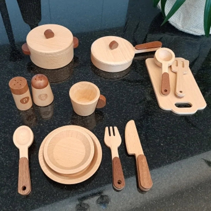 Küchen-Spielzeugset | Kreativ | Fantasie | Holz | Nachhaltig | Sicher-Luzern Mode