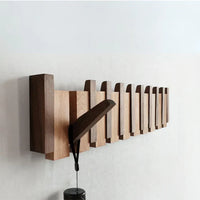 Garderobe - Holz Klavierstil Einzigartig Stilvoll Künstlerisch Langlebig Vielseitig-4 haken-Walnuss- und Buchenholz-Luzern Mode