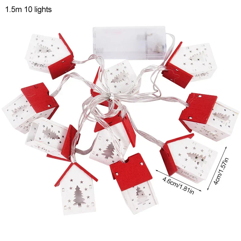 Weihnachtslichter | Häuser LED Slinger Batteriebetrieben Stilvoll Stimmungsvolll Weihnachten-Luzern Mode