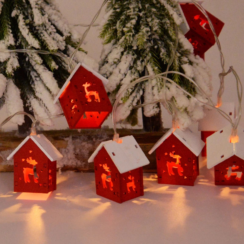 Weihnachtslichter | Häuser LED Slinger Batteriebetrieben Stilvoll Stimmungsvolll Weihnachten-Luzern Mode