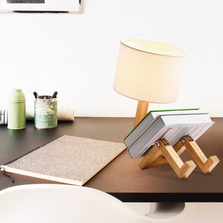 Tischlampe mit Bücherhalter | Holz Vielseitig Langlebig Stilvoll Sparsam-Luzern Mode