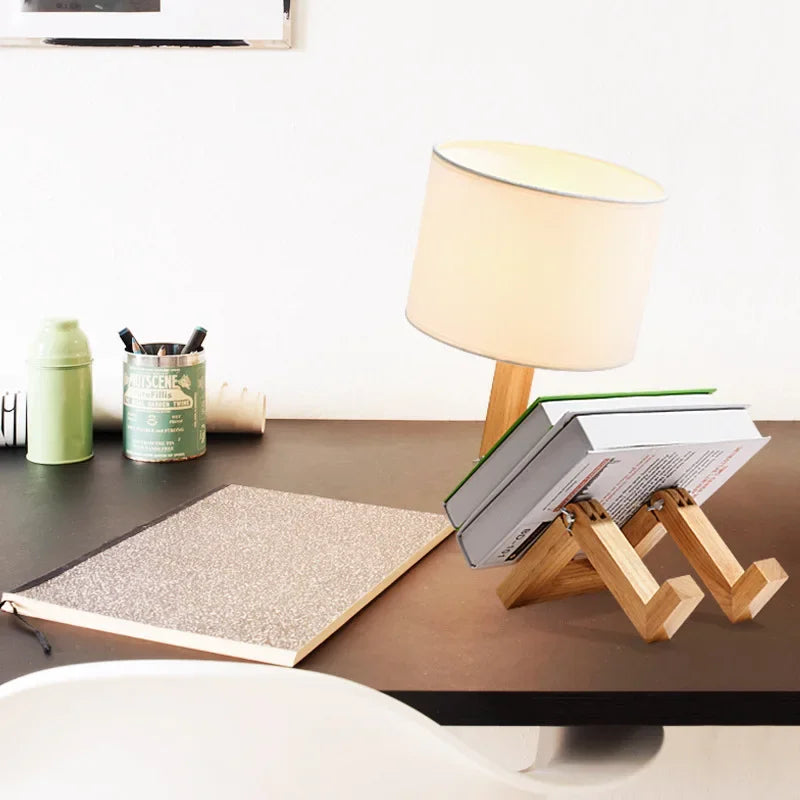 Tischlampe mit Bücherhalter | Holz Vielseitig Langlebig Stilvoll Sparsam-Luzern Mode