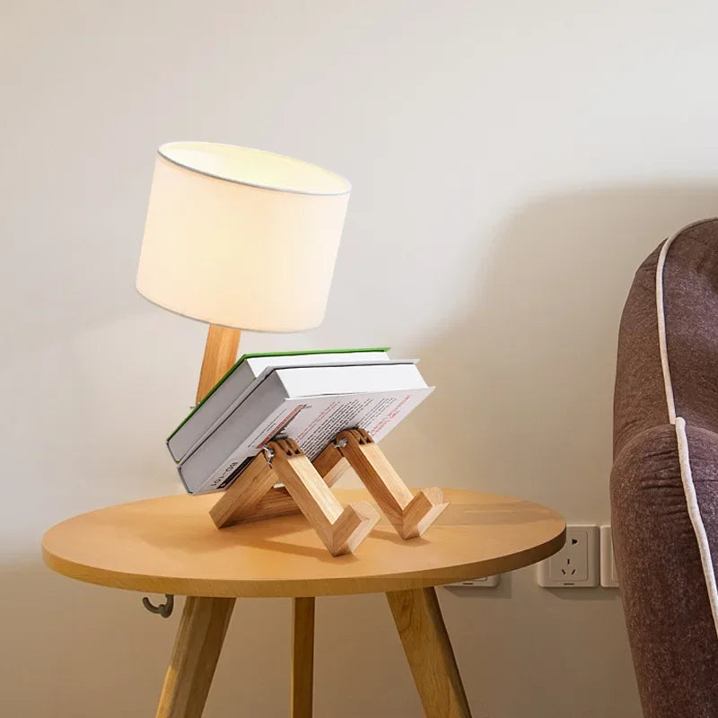 Tischlampe mit Bücherhalter | Holz Vielseitig Langlebig Stilvoll Sparsam-Luzern Mode