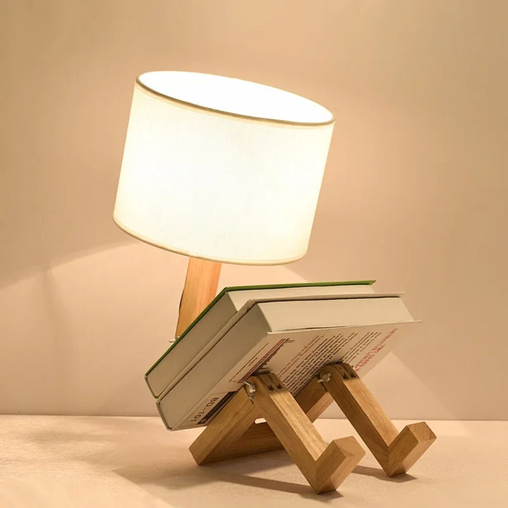 Tischlampe mit Bücherhalter | Holz Vielseitig Langlebig Stilvoll Sparsam-Luzern Mode