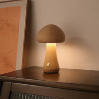 Pilz Nachtlicht | LED Nachhaltig Wiederaufladbar Holz Vielseitig-A-Walnussfarbe-Luzern Mode