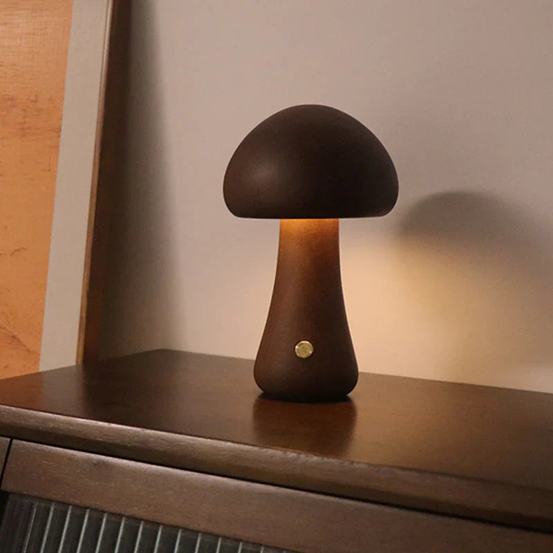 Pilz Nachtlicht | LED Nachhaltig Wiederaufladbar Holz Vielseitig-Luzern Mode