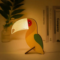 Kinder-Nachtlampe | Holz Tier Nachhaltig LED Vielseitig Atmosphärisch USB-Tukan-Luzern Mode