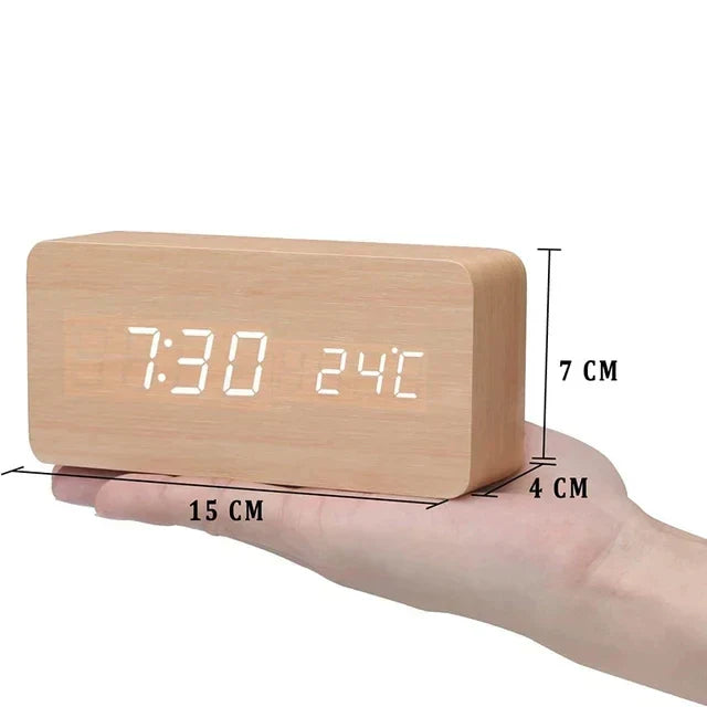 Digitale Holzuhr | LED Vielseitige Temperaturanzeige Einstellbar-Holz-kubusförmig-Luzern Mode