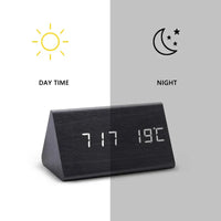 Digitale Holzuhr | LED Vielseitige Temperaturanzeige Einstellbar-Luzern Mode