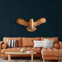 Wanddekoration Eule | Holz | Handgefertigt | Natürlich | Detailliert-Luzern Mode