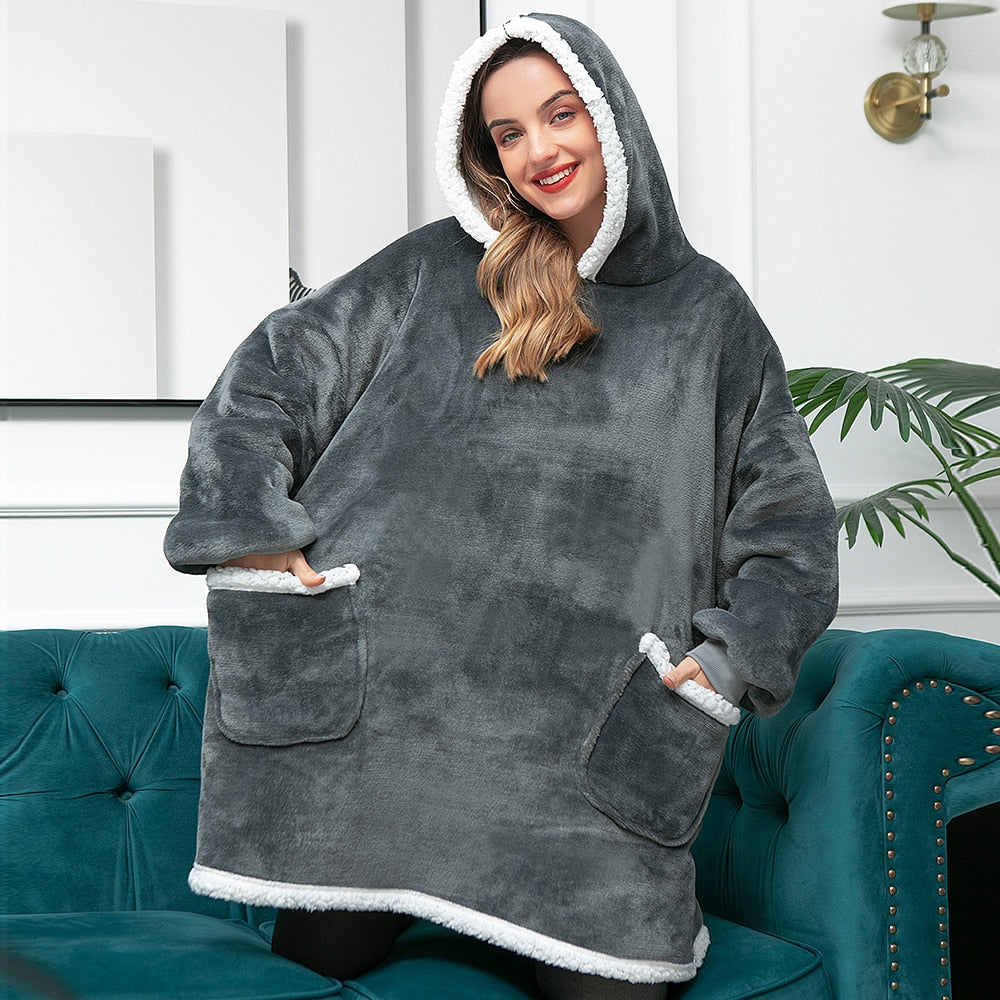 Hoodie & Decke | Herrliche Kombination aus einem weichen Hoodie und einer gemütlichen Decke in einem!-Luzern Mode