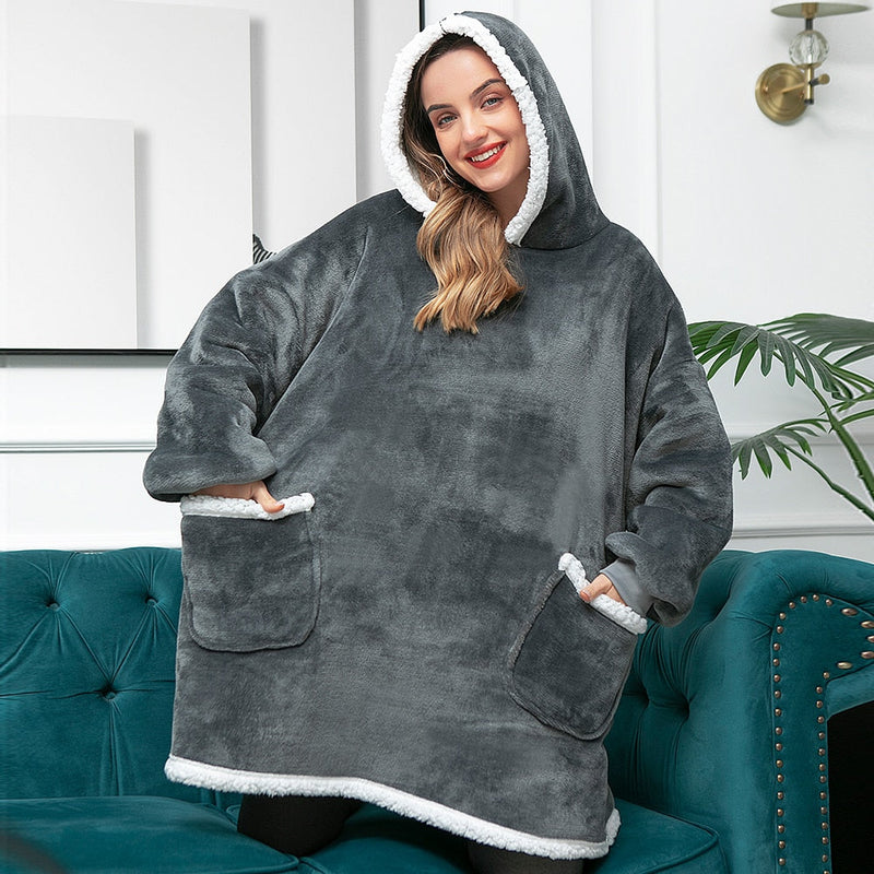 Hoodie & Decke | Herrliche Kombination aus einem weichen Hoodie und einer gemütlichen Decke in einem!-Luzern Mode