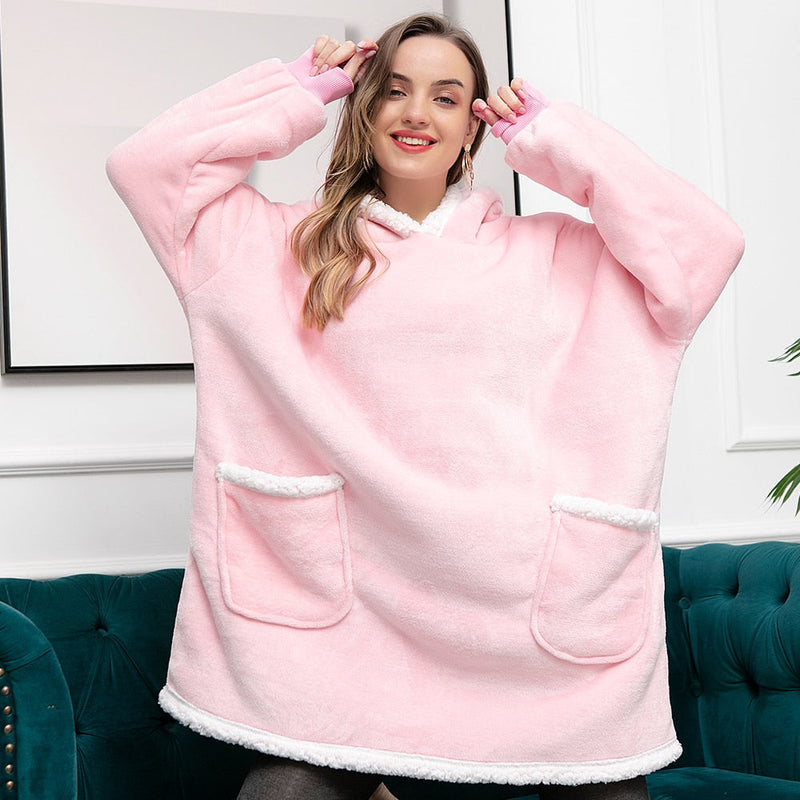 Hoodie & Decke | Herrliche Kombination aus einem weichen Hoodie und einer gemütlichen Decke in einem!-Luzern Mode