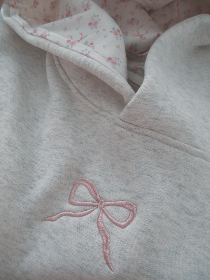 Weiße Damen-Hoodie | Helle rosa Details | Weich | Locker sitzend | Baumwolle-S-Luzern Mode