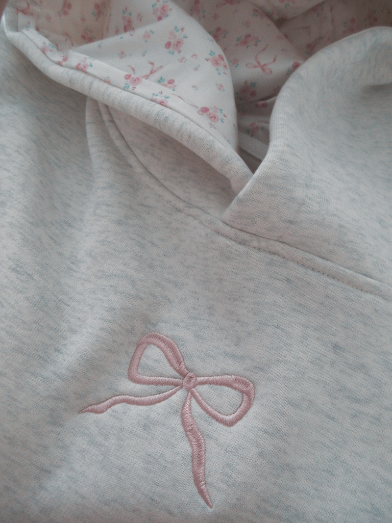 Weiße Damen-Hoodie | Helle rosa Details | Weich | Locker sitzend | Baumwolle-S-Luzern Mode
