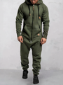 Herren Jumpsuit mit Kapuze und Reißverschluss bequem-Grün-S-Luzern Mode