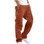 Herren Cargo Hose mit Taschen - Bequeme Freizeithose-Orange-S-Luzern Mode