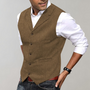 Herren Tweed Weste für Business und Freizeit Outfits-Braun-XS-Luzern Mode