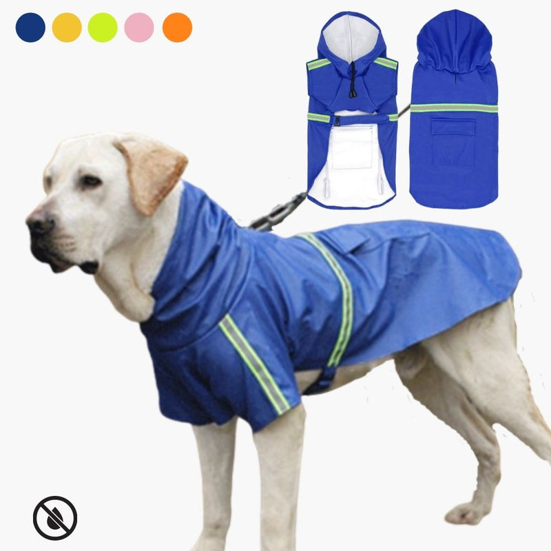 Hunde-Regenjacke | Wasserdicht | Atmungsaktiv | Komfortabel | Nachhaltig | Klettverschluss-Blau-S-Luzern Mode