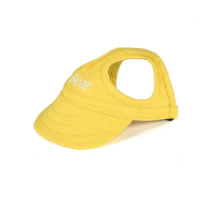 Hunde-Sonnenmütze | UV-Schutz | Atmungsaktiv | Komfortabel | Verstellbar-Gelb-S - Kleine Hunde (Gewicht unter 10 kg)-Luzern Mode