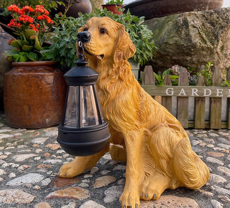 Hundefigur mit LED-Beleuchtung | Solar Wiederaufladbar Langlebig Einzigartig-Golden Retriever-Luzern Mode