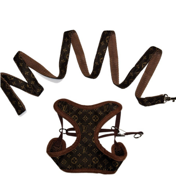 Hundegeschirr | Mit Leine | Sicher | Muster | Verstellbar | Klickverschluss-XS (1-1.5 kg)-Luzern Mode
