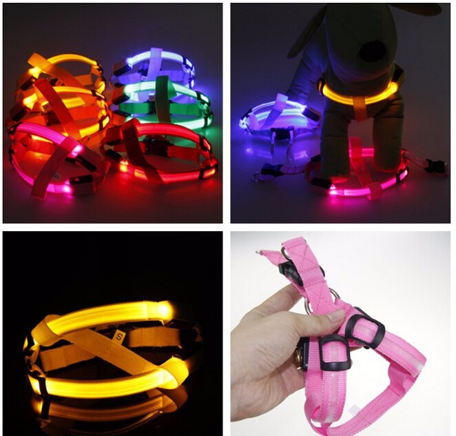 Hundegeschirr | LED Auffällig Bunt Bequem Atmungsaktiv Haltbar-Luzern Mode