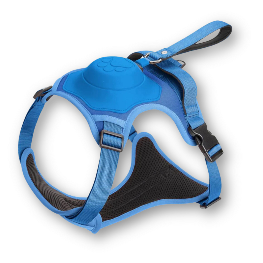Hundegeschirr | Mit Leine | Teleskopleine | Flexibel | Sicher | Langlebig | Robust-Blau-M - (5-13 Kg)-Luzern Mode