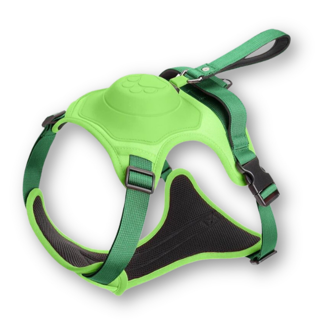 Hundegeschirr | Mit Leine | Teleskopleine | Flexibel | Sicher | Langlebig | Robust-Grün-M - (5-13 Kg)-Luzern Mode