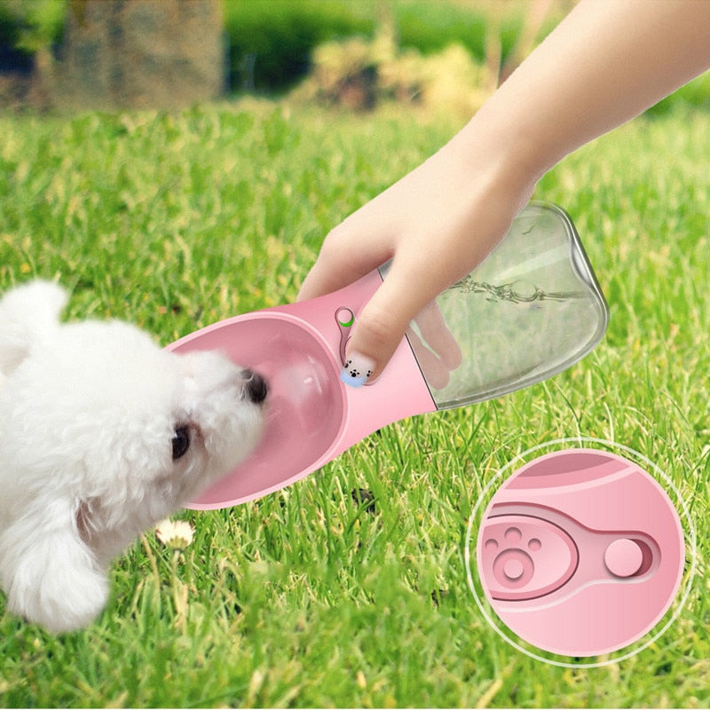 Hundetrinkflasche | Praktisch | Auslaufsicher | Schlank | Unterwegs mit Trinkschale | Kompakt-Luzern Mode