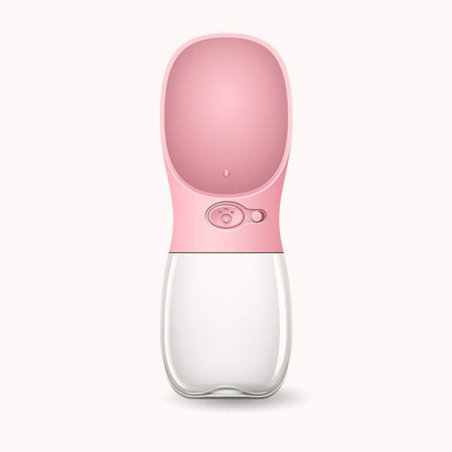 Hundetrinkflasche | Praktisch | Auslaufsicher | Schlank | Unterwegs mit Trinkschale | Kompakt-Rosa-350 ml-Luzern Mode