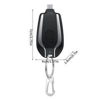 Powerbank Schlüsselanhänger | USB aufladbar | iPhone | Samsung | Kompakt-iPhone-Schwarz-Luzern Mode