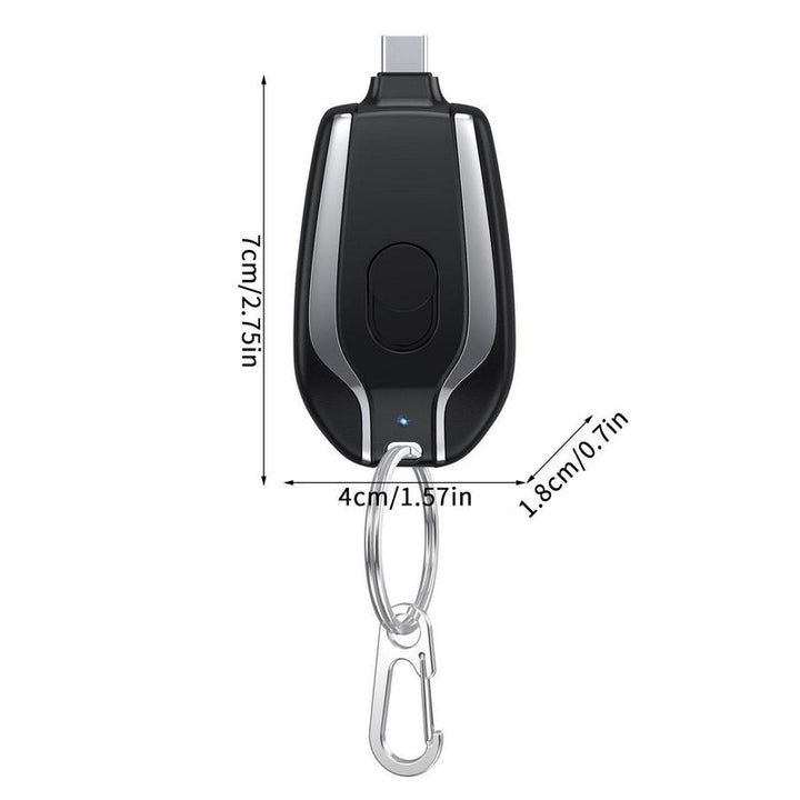 Powerbank Schlüsselanhänger | USB aufladbar | iPhone | Samsung | Kompakt-iPhone-Schwarz-Luzern Mode