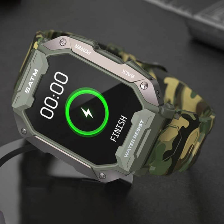 Smartwatch | Robust | Langlebig | Stylisch | Vielseitig | AMOLED | Sport-Camo Grün-Luzern Mode