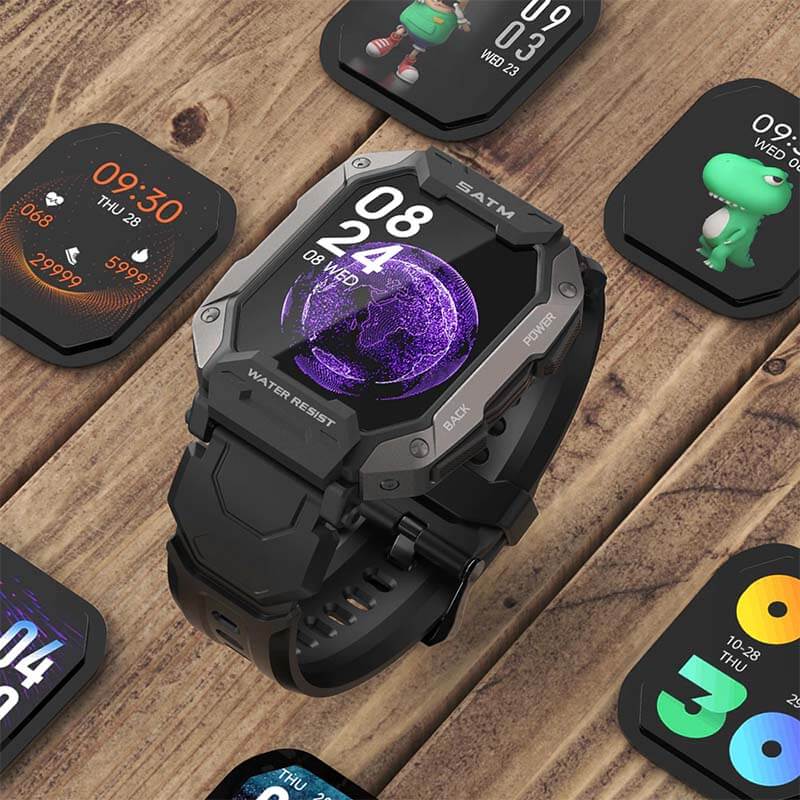 Smartwatch | Robust | Langlebig | Stylisch | Vielseitig | AMOLED | Sport-Metallic Schwarz-Luzern Mode