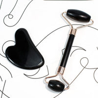 Gesichtsroller Set | 2-teilig Pflegend Durchblutung Glow Gua Sha-Luzern Mode
