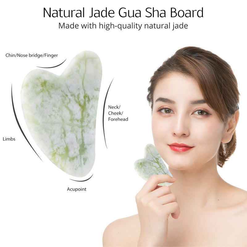 Gesichtsroller Set | 2-teilig Pflegend Durchblutung Glow Gua Sha-Luzern Mode