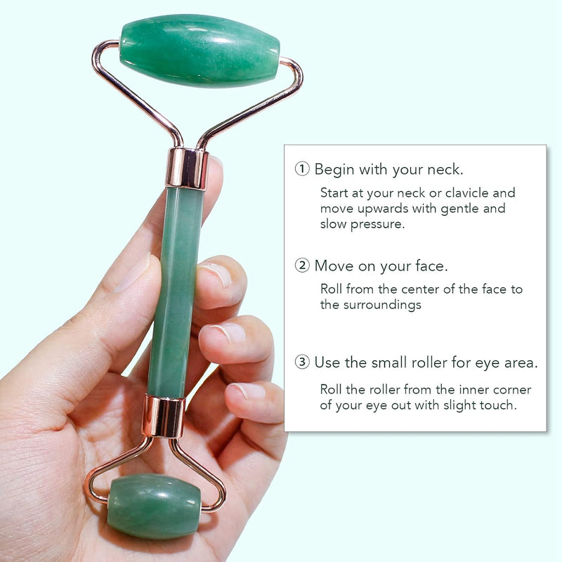 Gesichtsroller Set | 2-teilig Pflegend Durchblutung Glow Gua Sha-Luzern Mode