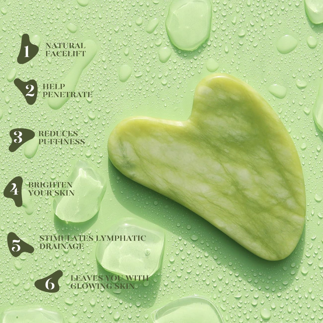 Gesichtsroller Set | 2-teilig Pflegend Durchblutung Glow Gua Sha-Luzern Mode