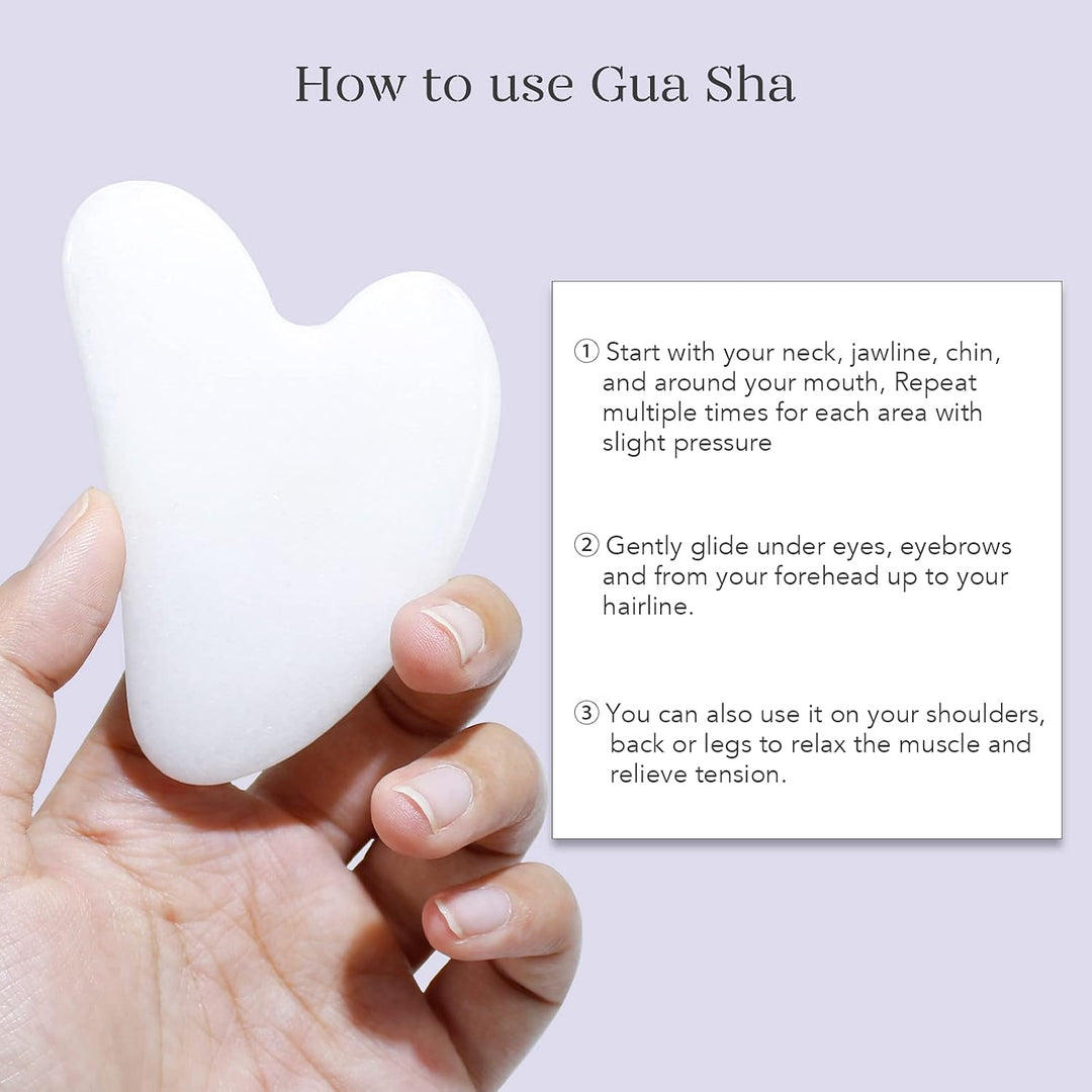 Gesichtsroller Set | 2-teilig Pflegend Durchblutung Glow Gua Sha-Luzern Mode