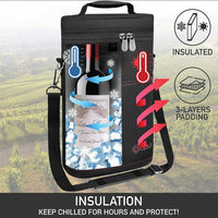 Isolierte 2-Flaschen-Weinkühltasche mit verstellbarem Gurt – Kaufe 1, Erhalte 1 GRATIS