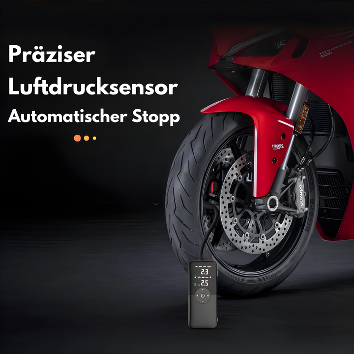 Luftpumpe | Kompakt, Tragbar, Schnell, Wiederaufladbar, Vielseitig, Intelligentes Display-Luzern Mode