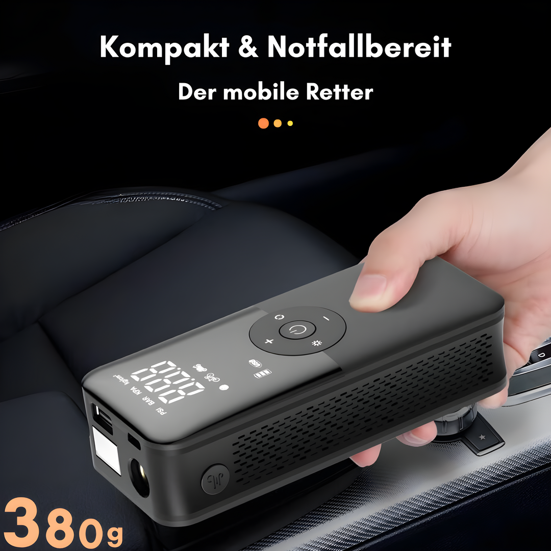 Luftpumpe | Kompakt, Tragbar, Schnell, Wiederaufladbar, Vielseitig, Intelligentes Display-Luzern Mode