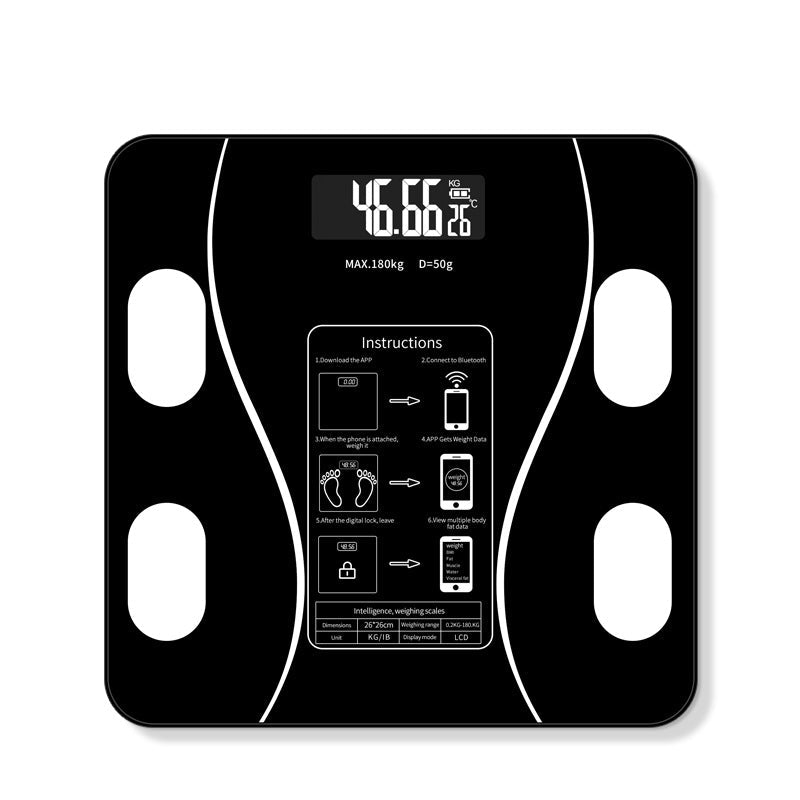 Waage | Digital Intelligente Körperanalyse Bluetooth Vielseitig-Schwarz-Luzern Mode