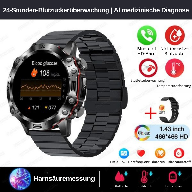 Smartwatch | Gesundheitstracker iOS Android Universell Vielseitig-Luzern Mode