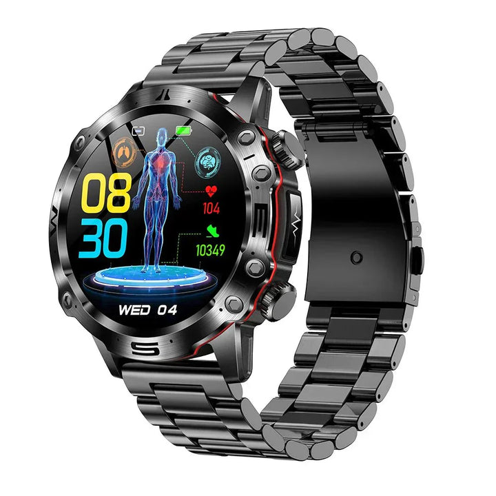 Smartwatch | Gesundheitstracker iOS Android Universell Vielseitig-Schwarz Stahl-Luzern Mode