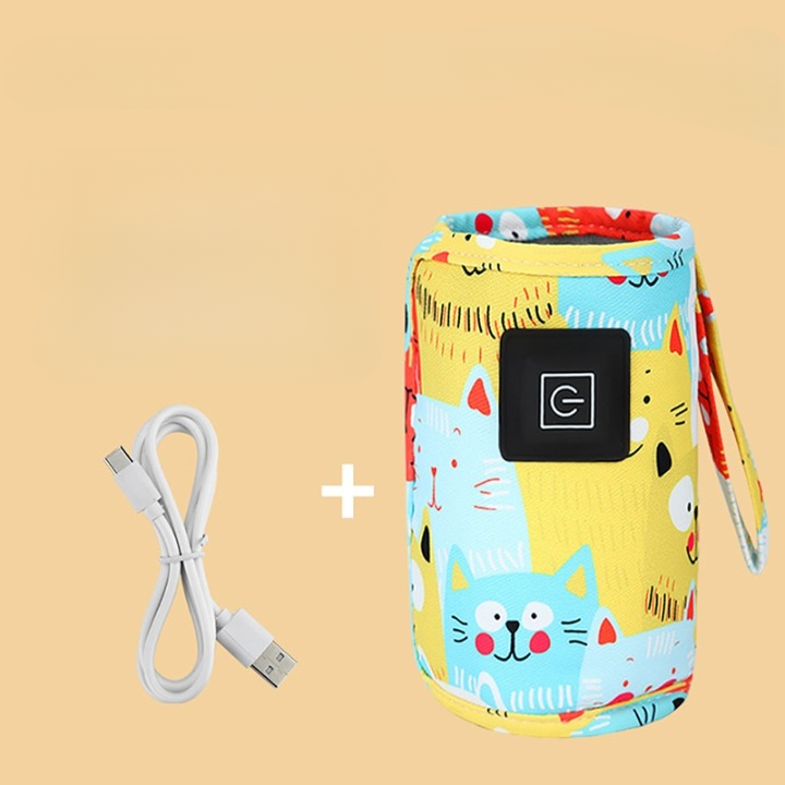 Tragbarer Flaschenwärmer | Kompakt Leicht USB Vielseitig Einstellbar-Gelb-Luzern Mode